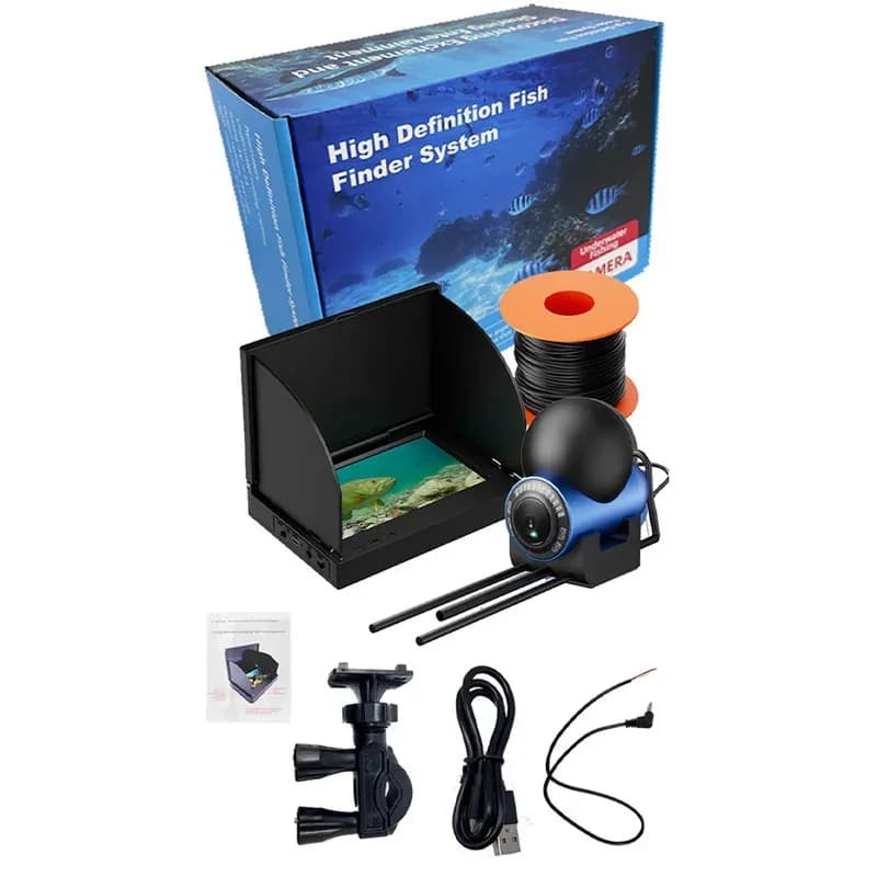 Sondeur 4.3 pouces HD angle 220° 0.6-500m pour pêche bateau mer caméra sous-marine