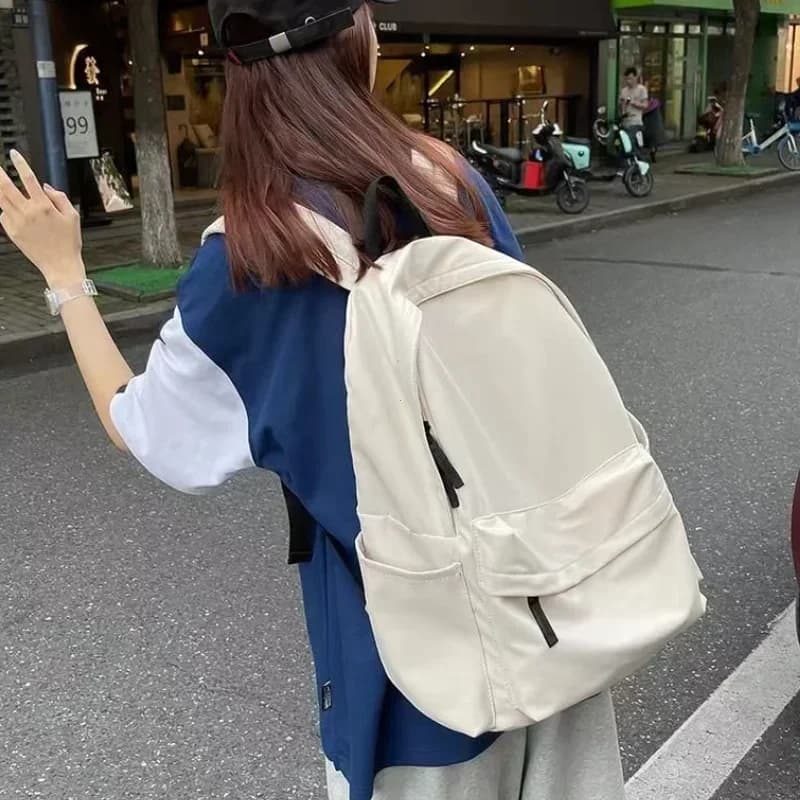 Sac à dos unisexe noir gris blanc rouge - Grande capacité étanche lavable pour ordinateur et voyage