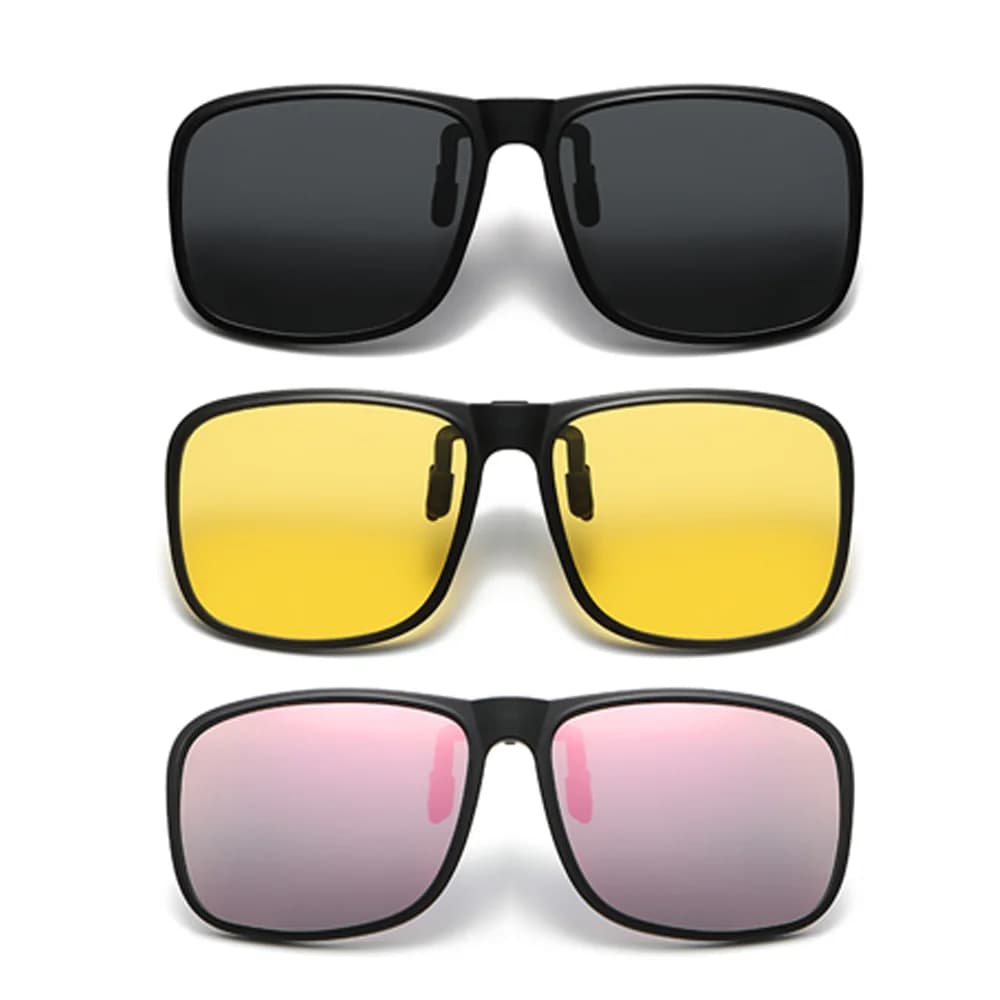 Lunettes flip-up polarisées VIVIBEE photochromiques - Clip-on conduite UV400 - Verres assombrissants