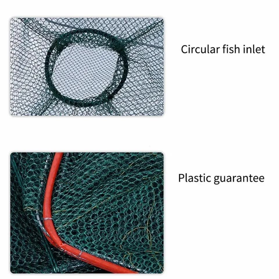 Filet pliable pêche crabe et crevette - Piège nylon fin pour crustacés en extérieur