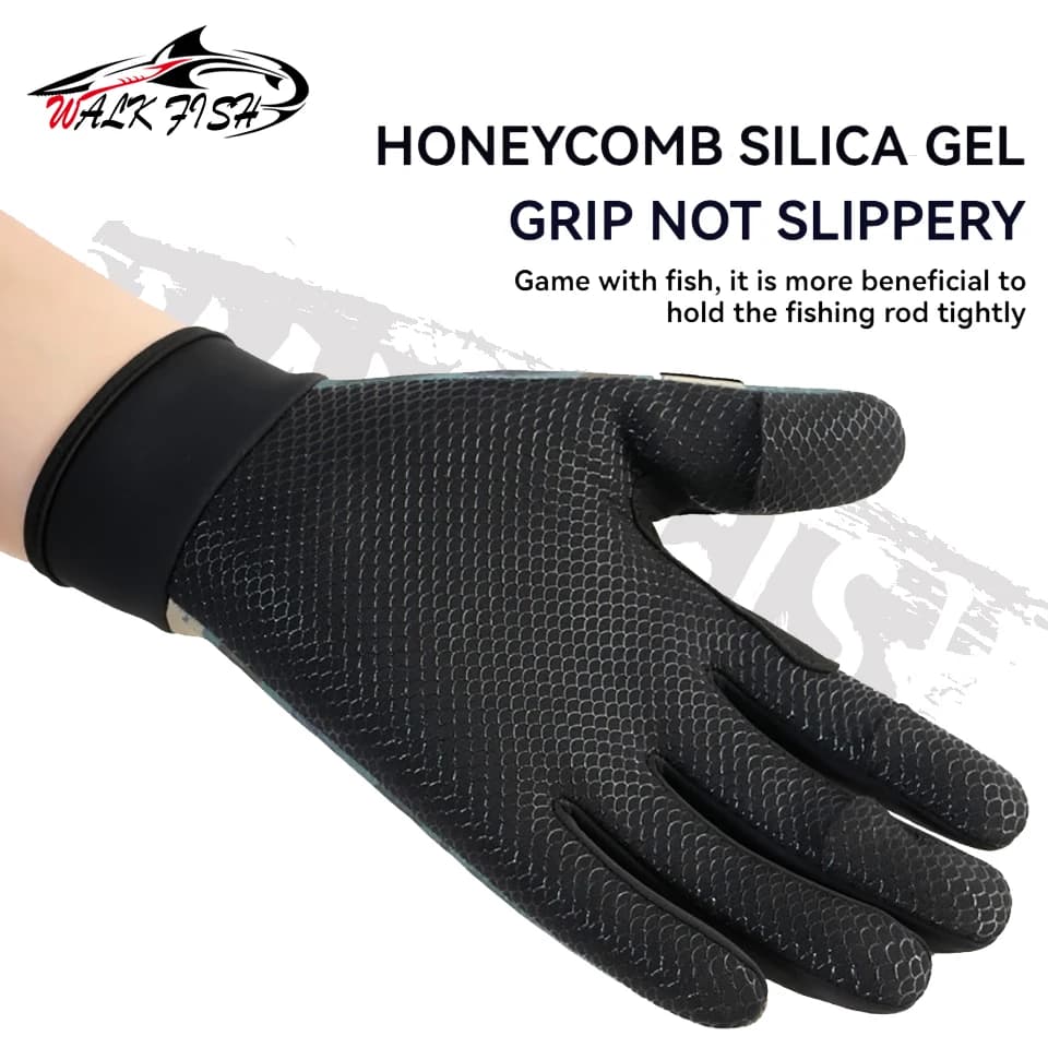 Gants de pêche WALK FISH à doigt retournable - Silicone antidérapant étanche renforcé hiver