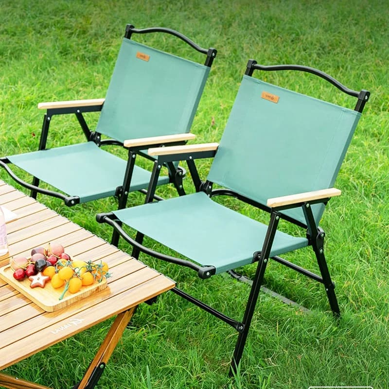 Chaise pêche ultra-légère pliante aluminium cadre noir camping été barbecue plage extérieure