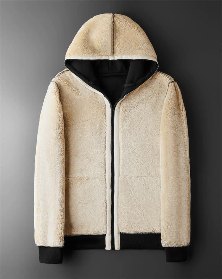 Veste laine mouton pêche hivernale - Isolation naturelle pour pêche par grand froid