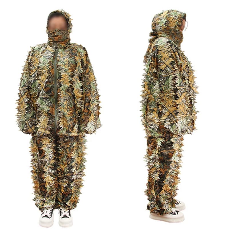 Combinaison camouflage biomimétique feuille d'érable été pour pêche et chasse - Veste et pantalon respirants