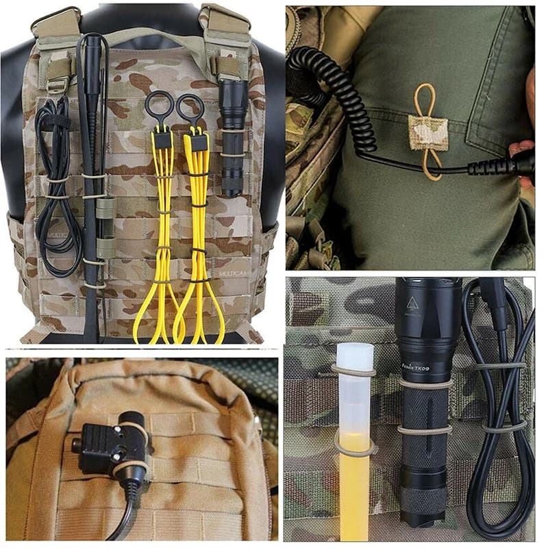 10 attaches tactiques Molle pour gilet de chasse pêche - Accessoires fixation système sangles outdoor