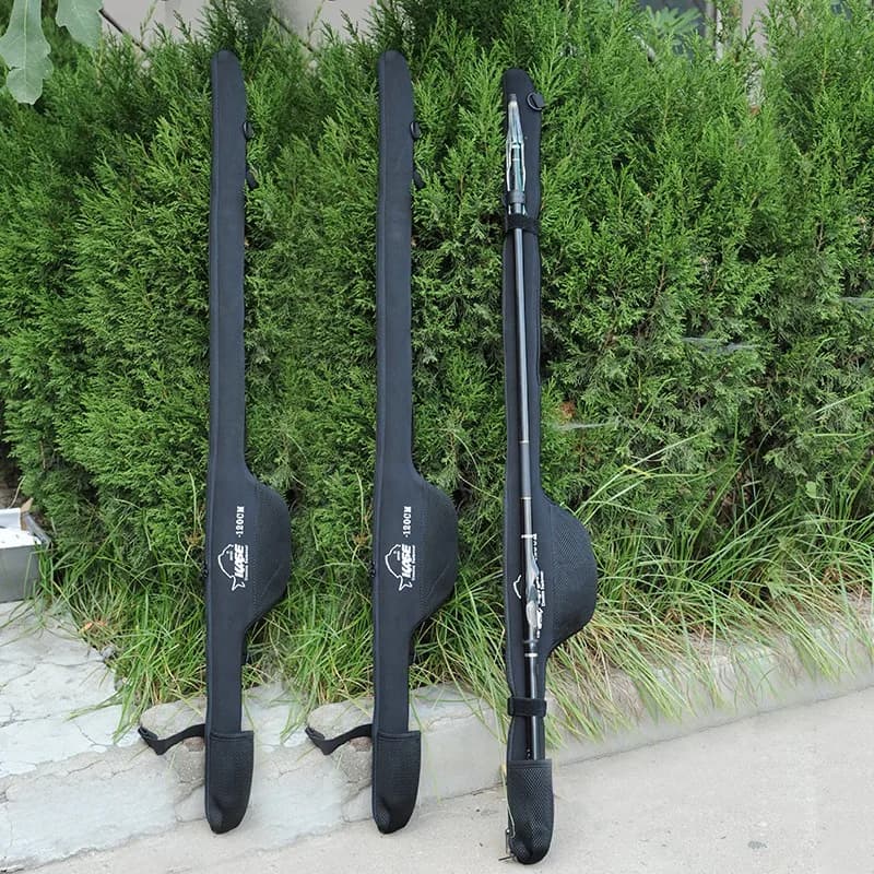 Sac de transport pour canne à pêche 115-140cm pliable en nylon - étui portable pour rock fishing