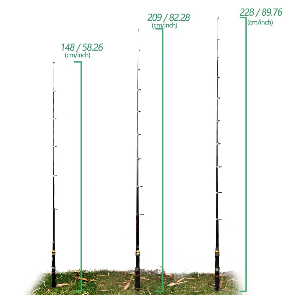 Canne télescopique JOSBY 2.3m 2.1m 1.5m mini voyage carbone feeder carp ultra courte portable
