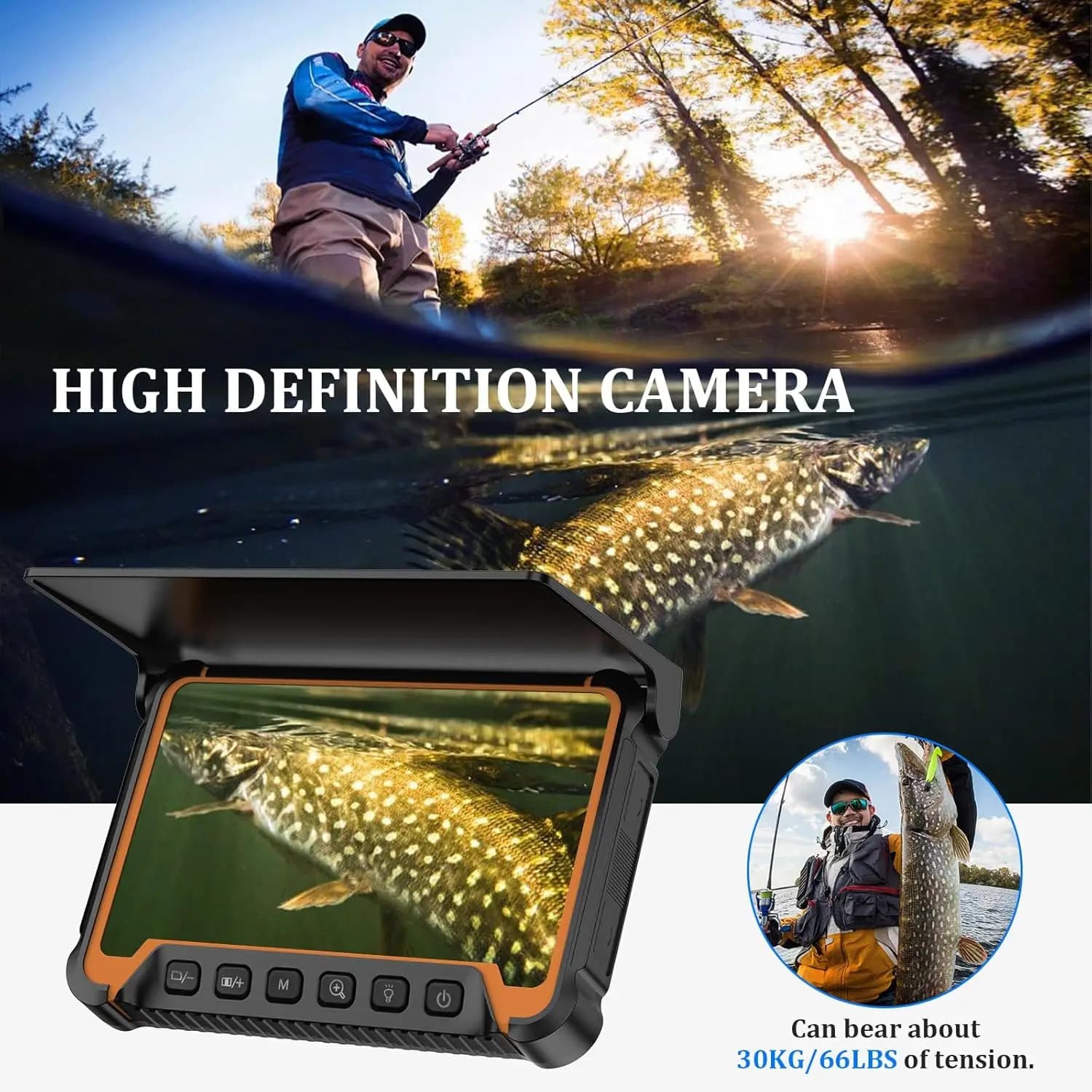 Caméra de pêche sous-marine 7 pouces avec vision nocturne infrarouge - Moniteur 7 IPS câble 30m étanche pour bateau et glace