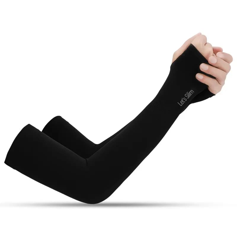 Manchons anti-UV bras été doigts découverts soie glacée rafraîchissante pour cyclisme et pêche
