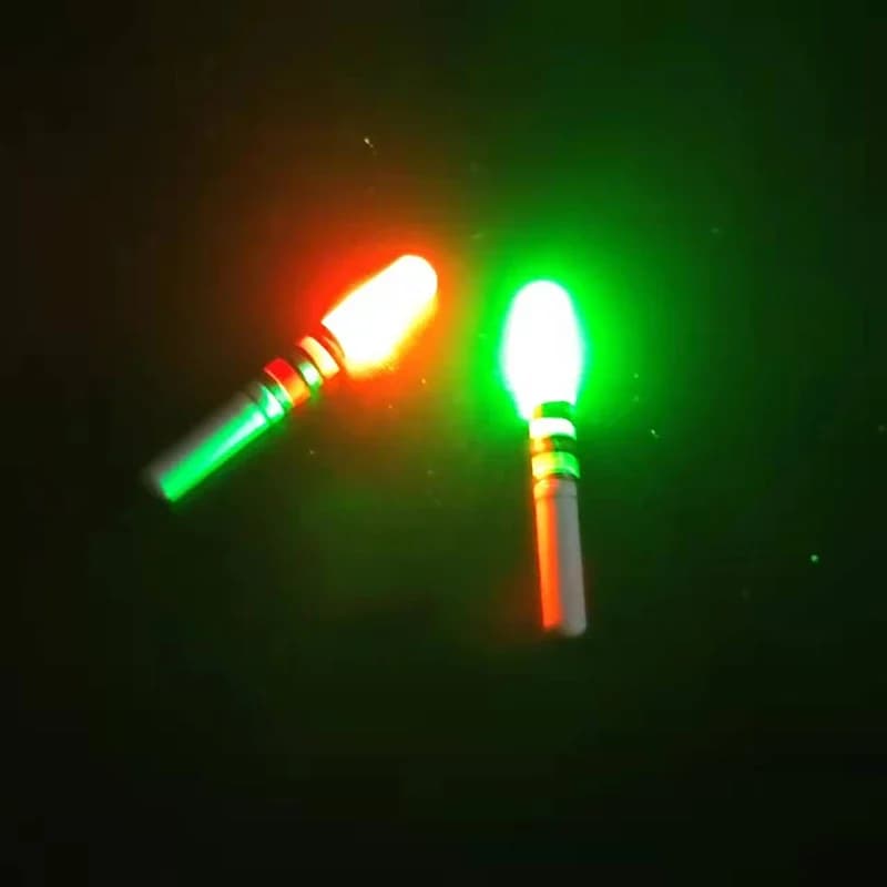 Lot de 5 bâtons lumineux vert et rouge pour pêche de nuit, lampe LED CR322, accessoire