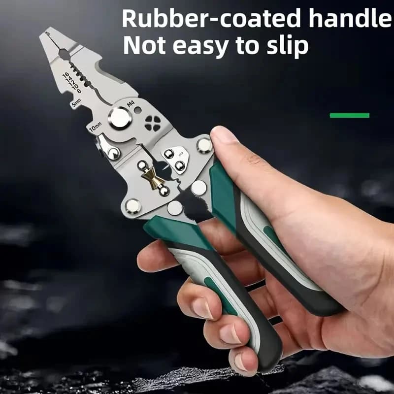 Pince multifonction pliable électricien - Outil avec dénudage sertissage coupe et clé de serrage