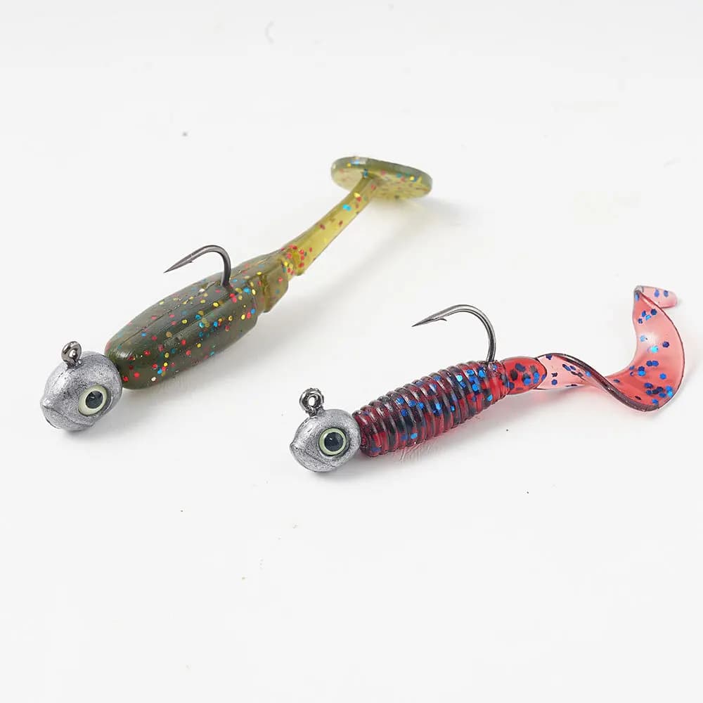 Tête plombée Grouper Crank pour leurre souple, jig de pêche au rockfish et leurre fly (0.5g à 5g)