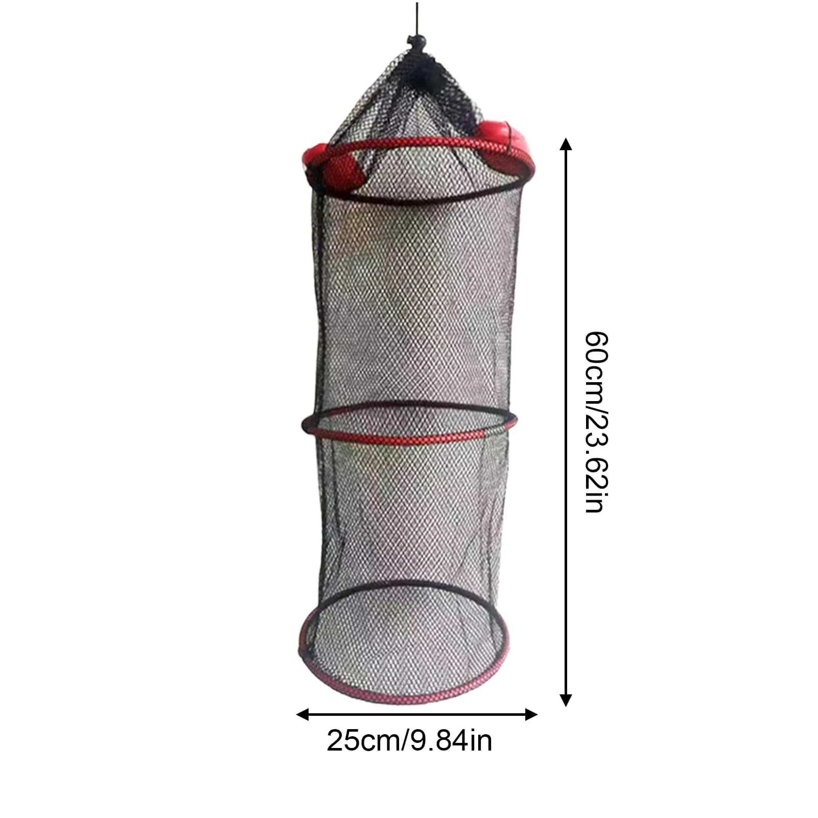 Filet de pêche flottant anti-fuite avec panier renforcé pour poissons, crevettes et écrevisses, portable et robuste