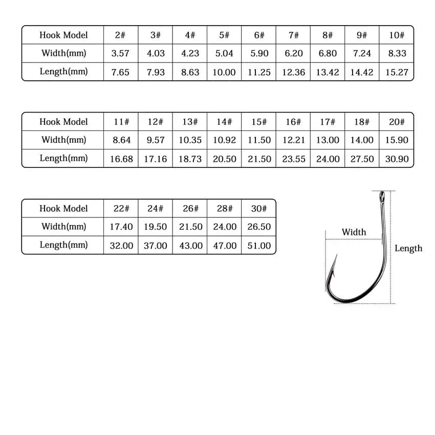Hameçons Maruseigo Japonais Haute Carbone 50/10pcs - Hameçons Circle pour Carpe et Pêche à la Mouche