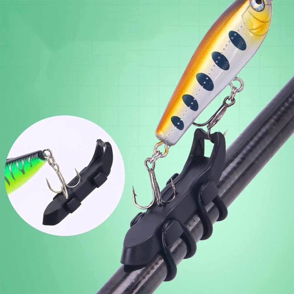 Porte-hameçon magnétique pour canne à pêche avec fixation pour leurres et appâts