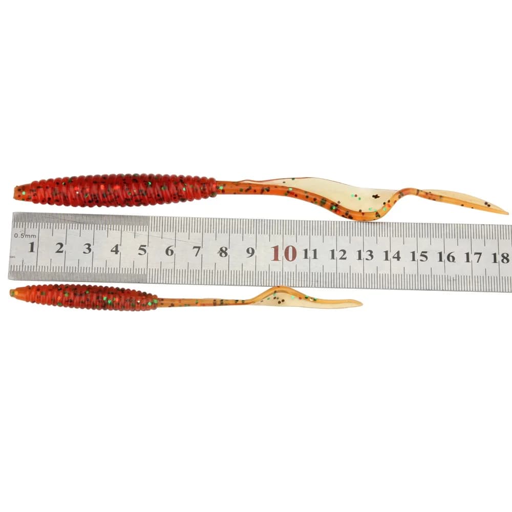 Vers souples Spinpoler 18cm 13cm - leurres silicone réalistes 4 couleurs queue longue flexible 5 pièces par pack