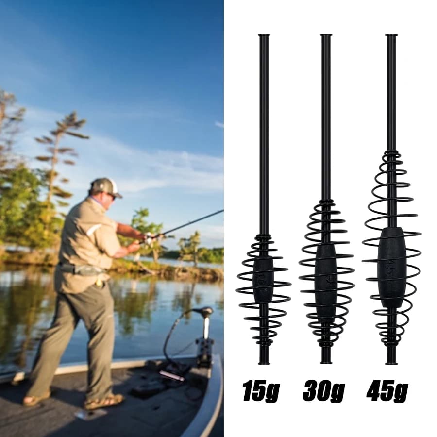 Cage à amorce lourde pour pêche de la carpe avec ressort réglable et contrepoids coulissant 15g-45g