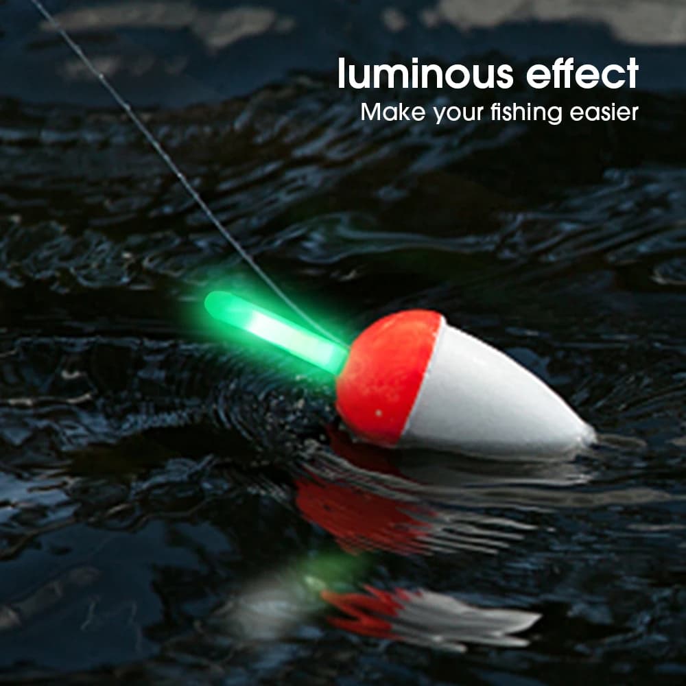 Lot de 10 à 50 bâtonnets luminescents fluo pour pêche de nuit, flotteurs lumineux 2.2 à 4.5mm