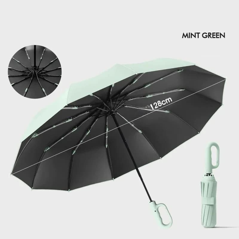 Parapluie extra large automatique 12 baleines portable double usage pluie vent pêche