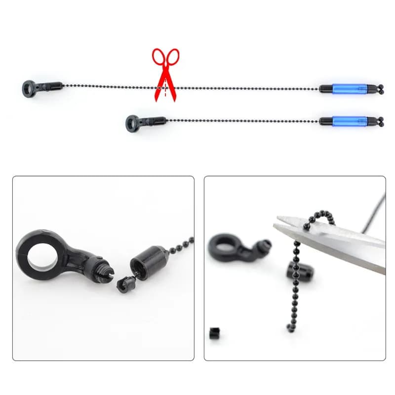 Set alarme pêche carpe swinger chaîne métal - indicateur morsure 4 couleurs outils pêche