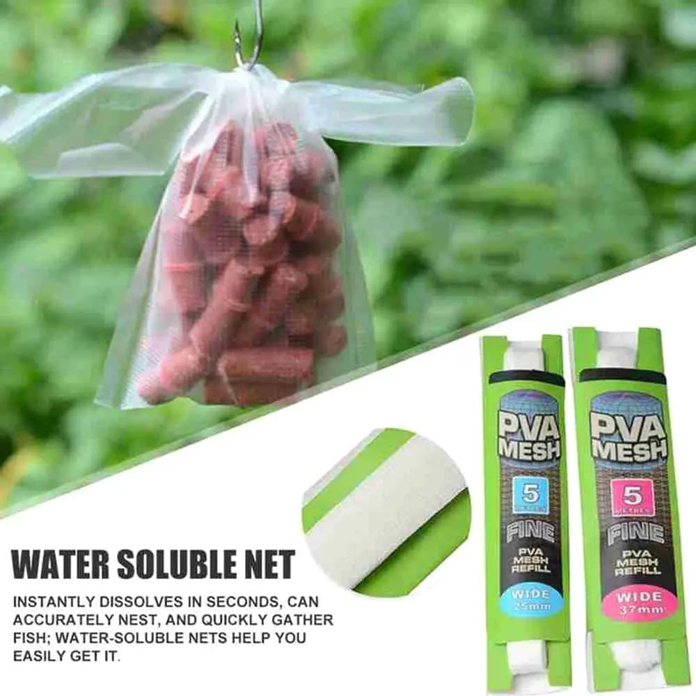 Recharge de sacs solubles PVA pour pêche à la carpe, filets amorce appâts 25mm 37mm 44mm
