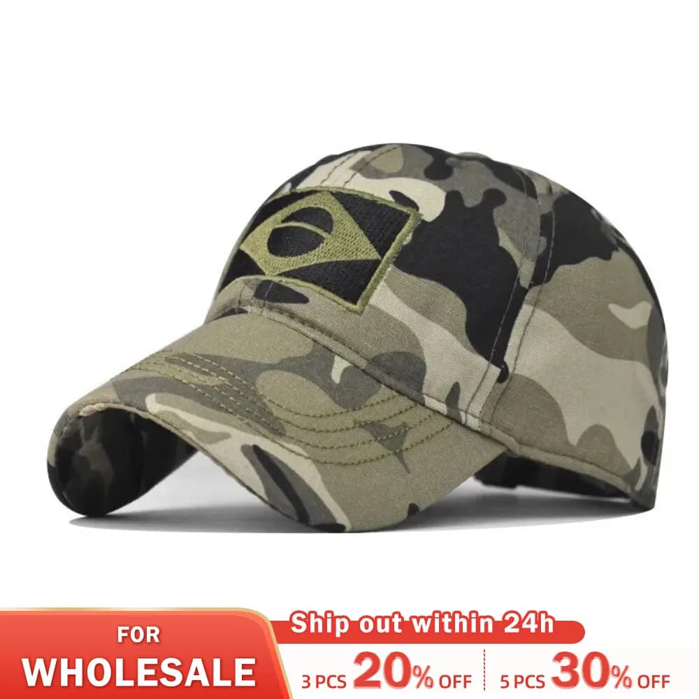 Casquette baseball camouflage armée hommes brodée drapeau Brésil sport extérieur chasse