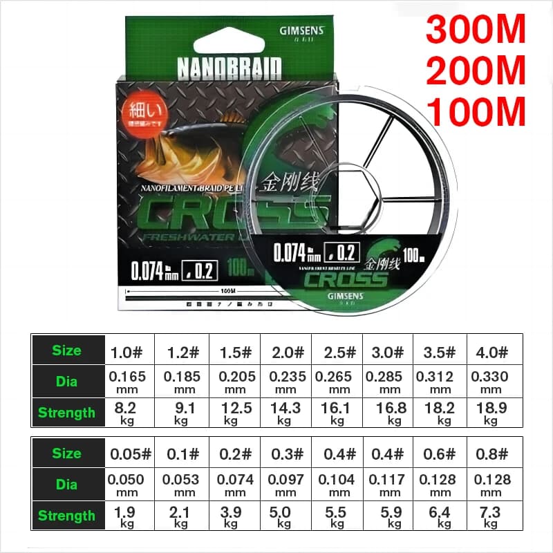 Ligne pêche carpe japonaise super fine 4 brins PE tressé 100-300m multifilament ultra résistante