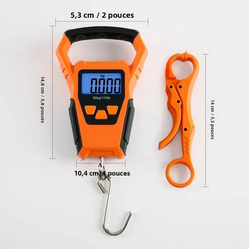 Balance pêche IPX6 étanche avec mètre ruban - Balance digitale 50kg multi-modes kg/lb&oz pour pêche précise France