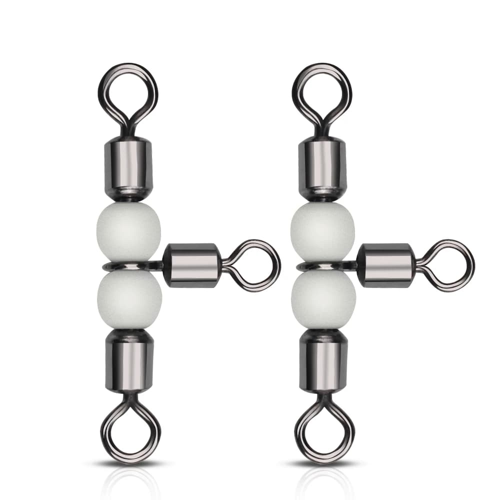 10 pièces triple émerillons roulements à billes DNDYUJU pour accessoires de pêche solides et connecteurs hameçons