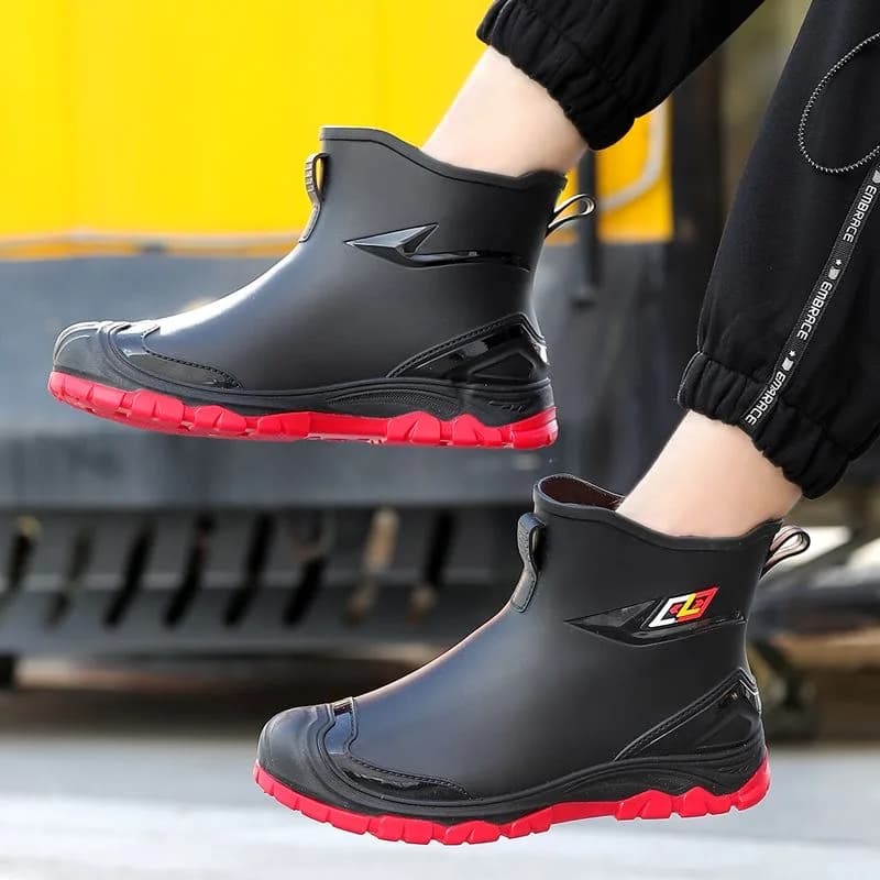 Bottes travail homme pêche extérieur cuisine semelle plate antidérapantes imperméables