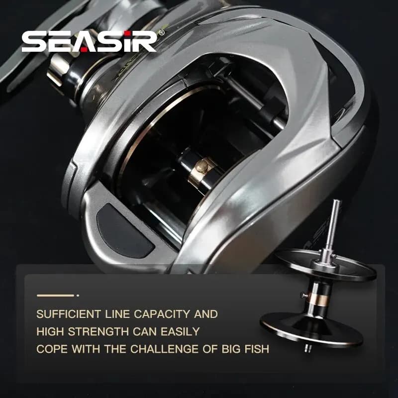 Moulinet baitcasting SeaSir Megacuda 15kg drag, spool profond 9+1 roulements pour pêche jigging en mer et eau salée