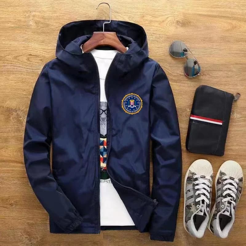 Veste sport imprimée FBI pour hommes - Marque fashion décontractée coupe-vent printemps automne