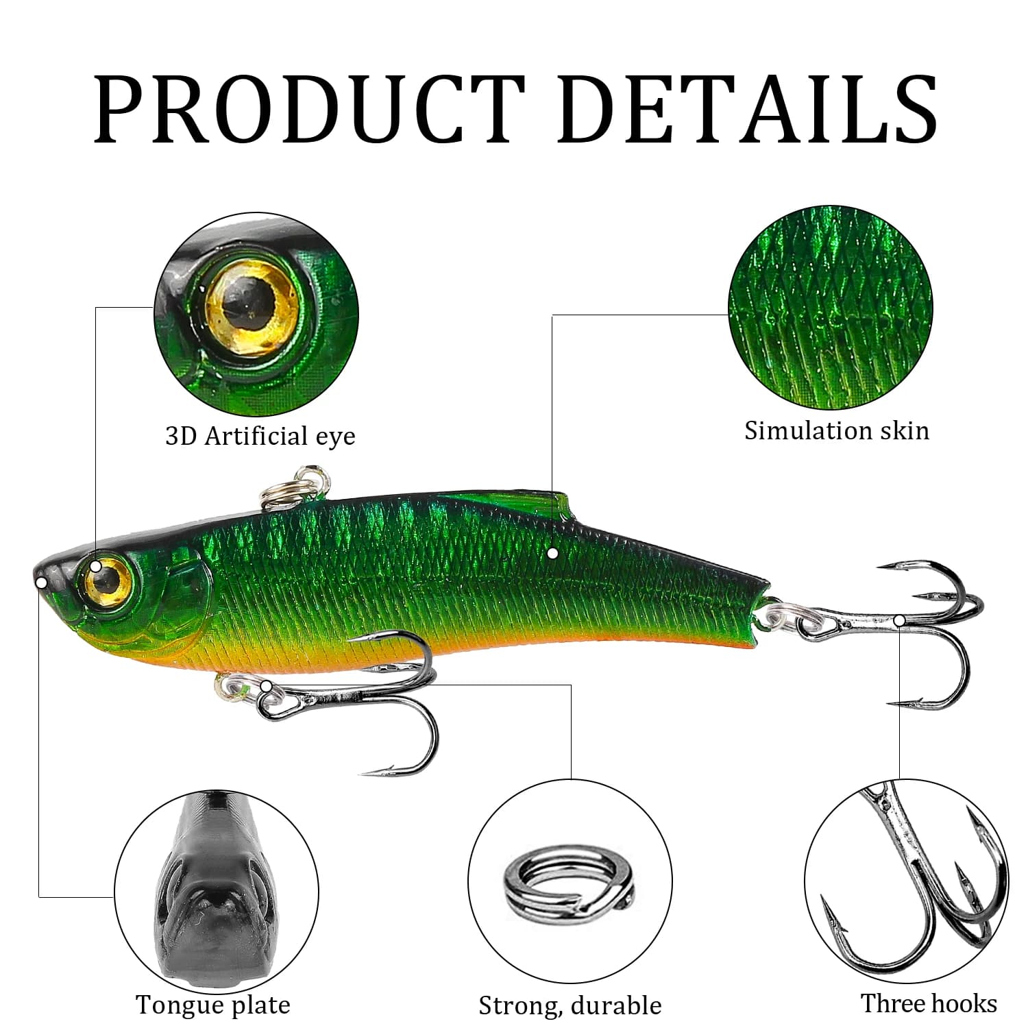 Leurre VIB dur 7cm 18g coulant - Leurre vibrant pour carpe et carnassiers - Accessoire pêche artificielle France