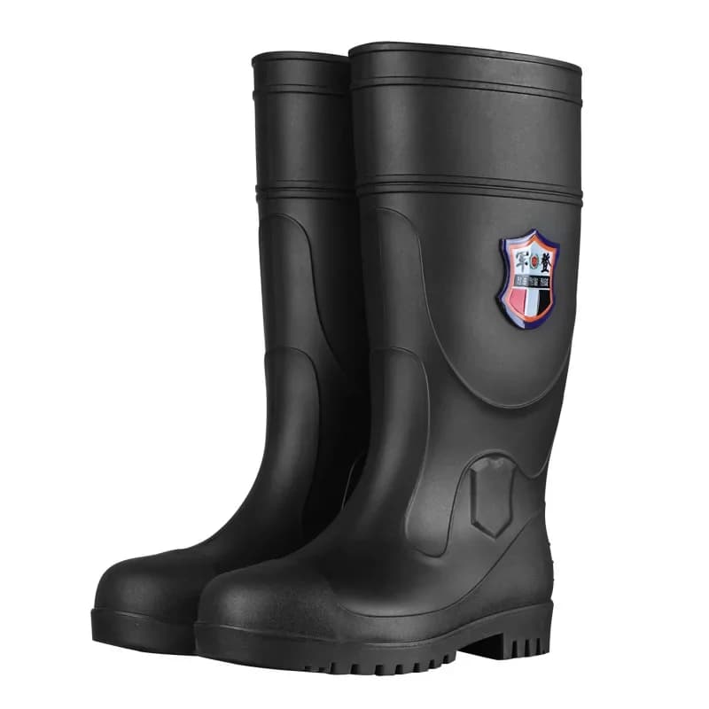 Bottes de travail imperméables homme femme embout acier semelle acier antidérapantes PVC protection
