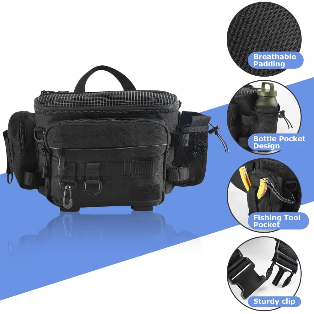 Sac bandoulière Goture multifonction pour matériel de pêche - Rangement outils et leurres pêche