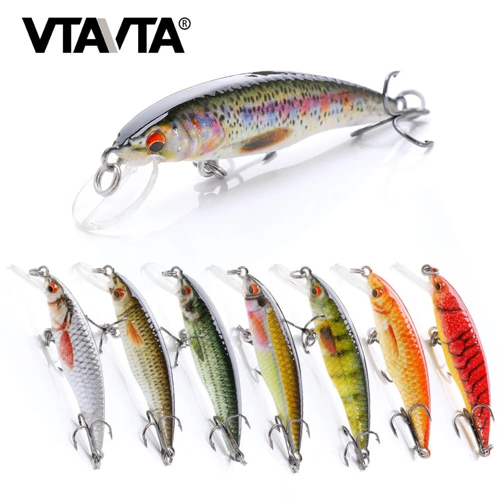 Leurre dur pêche carnassiers VTAVTA Mini Minnow 2g 6g 12g, crankbait flottant pour brochet et perche