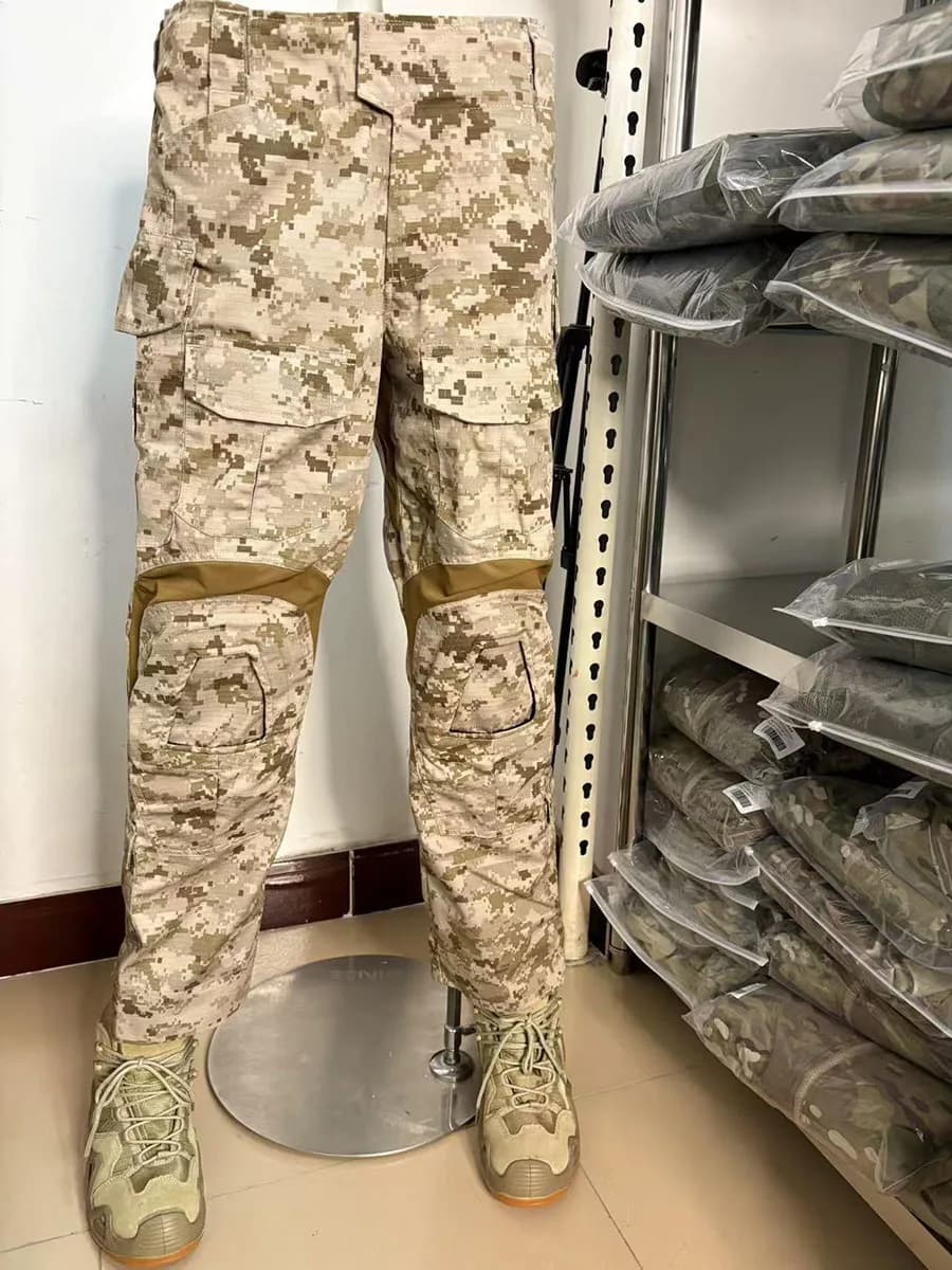Pantalon tactique AOR1 polyester-coton homme - Pêche désert, digital, entraînement armée fans