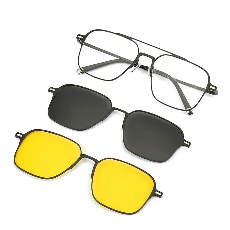 Lunettes magnétiques 3 en 1 métal polarisées ordinateur conduite pêche 2023 UV400 7009