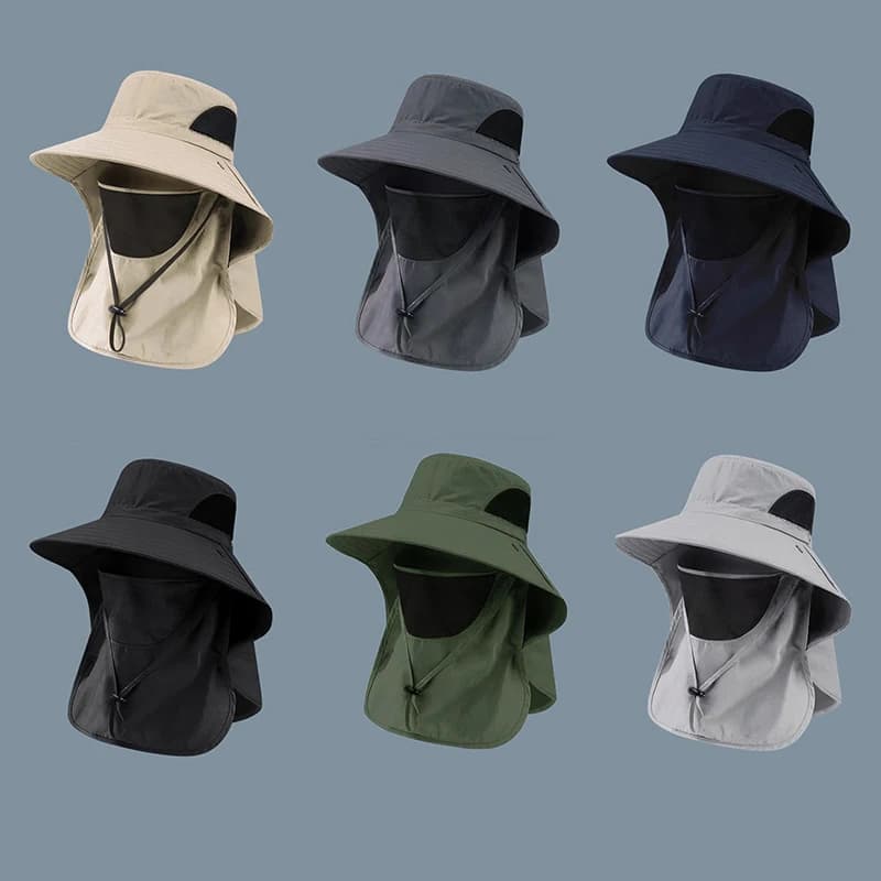Chapeau de randonnée été protection UV à large bord respirant pour vélo et pêche rapide séchage