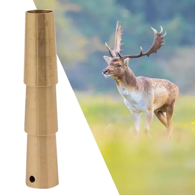 Sifflet appel cerf laiton 3 options - leurre animal pour chasse cerf corbeau écureuil