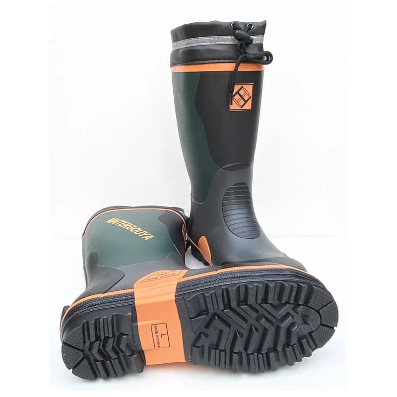 Bottes de pluie caoutchouc anti-dérapantes unisexes pour pêche, chasse, randonnée et travail