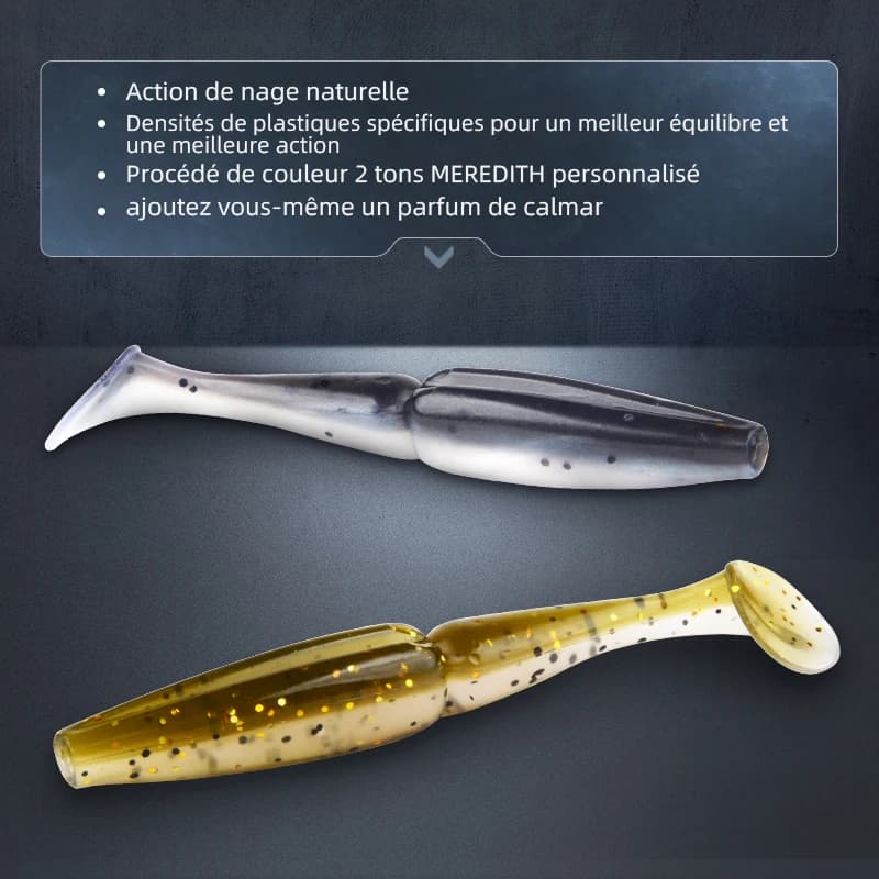 Leurre souple Crazy Shiner 70mm à 130mm - Leurre vibrant pour bass et carnassiers pêche au leurre souple