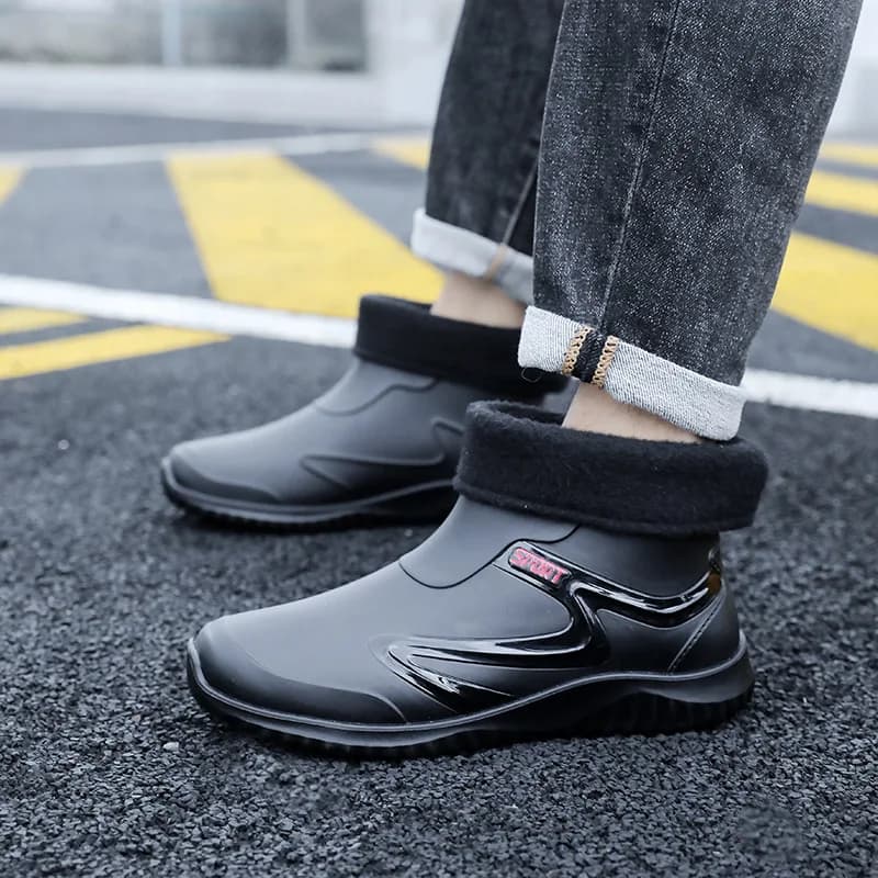 Bottes de travail courtes imperméables antidérapantes pour pêche et chantier sécurité homme