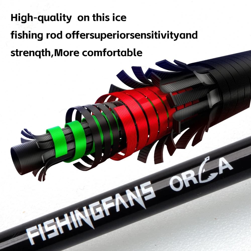 Canne pêche glace portable 24'' à 30'' carbone scion sensible hiver UL ML M