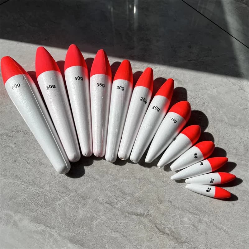 5 flotteurs pêche portée longue - Flottabilité 2g-60g - Flotteurs tube pêche rocheuse et lancer