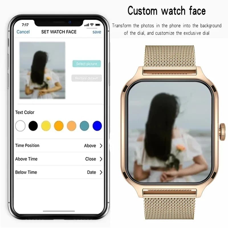 Smartwatch 2025 écran tactile 2.01 pouces suivi rythme cardiaque étanche appels Bluetooth sport Android iOS homme femme