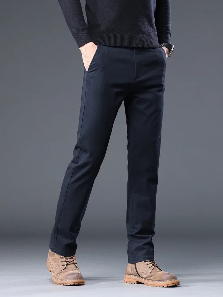 Pantalon business décontracté sans repassage pour hommes - Droit élastique 4 couleurs - Bureau pêche