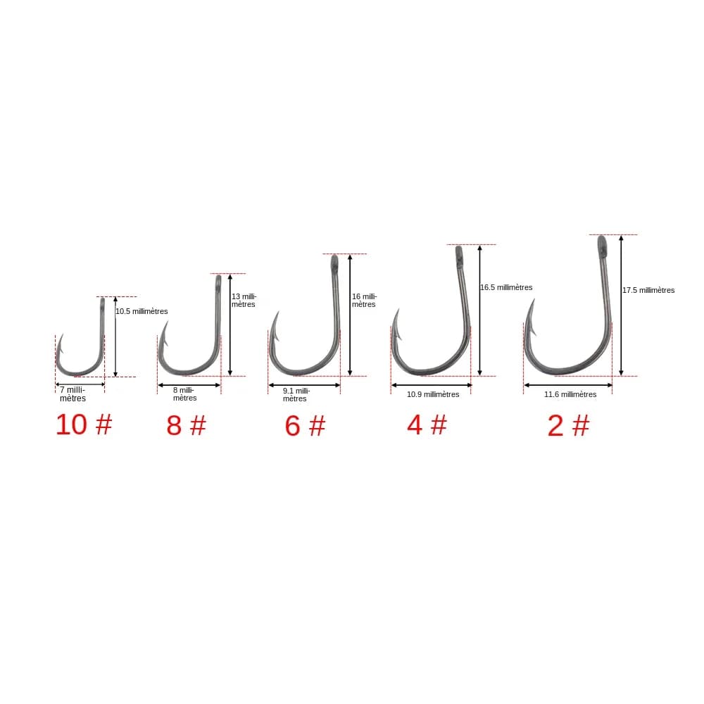 Hirisi 50 Hameçons Carpe Barbelés Revêtus Design Japon Acier Haut Carbone Pêche Sportive