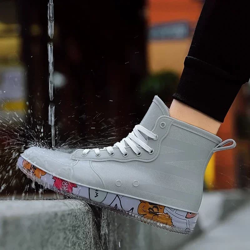 Bottes de pluie homme mode tendance nude anti-dérapant travail chef pêche caoutchouc 2023