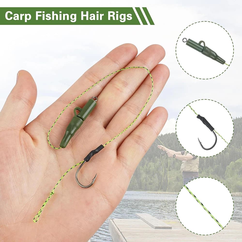 12 montages carp prêts avec clips plombs et hameçons chod/helicopter rigs tailles 2/4/6# accessoires